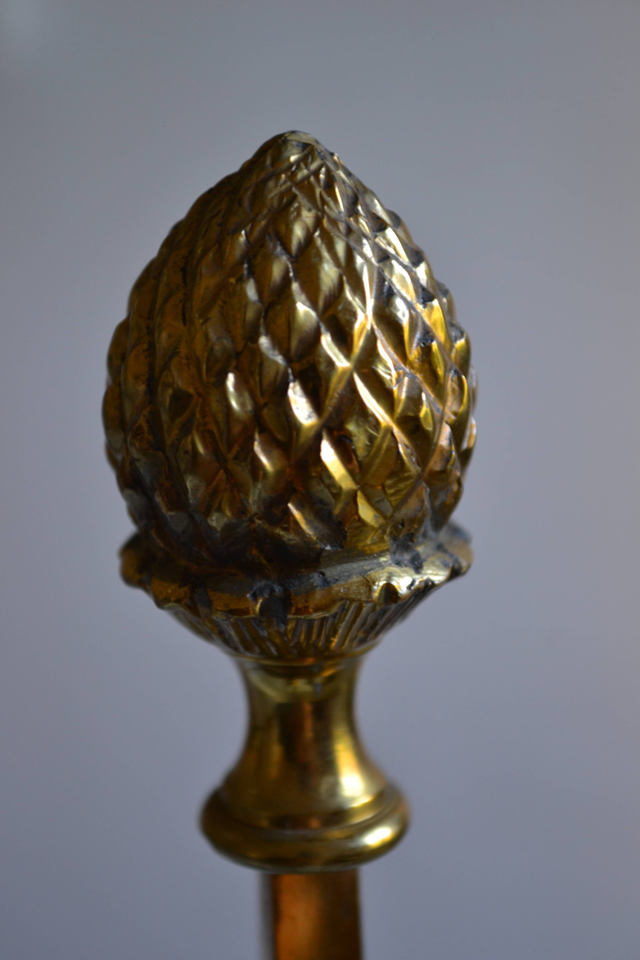 Large hot water bottle lamp with 5 bronze lights, empire style