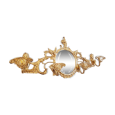 Bronze wall coat rack with chiseled mirror