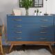 Commode pieds compas, bleu profond