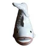 Poisson distributeur de ficelle en céramique blanche
