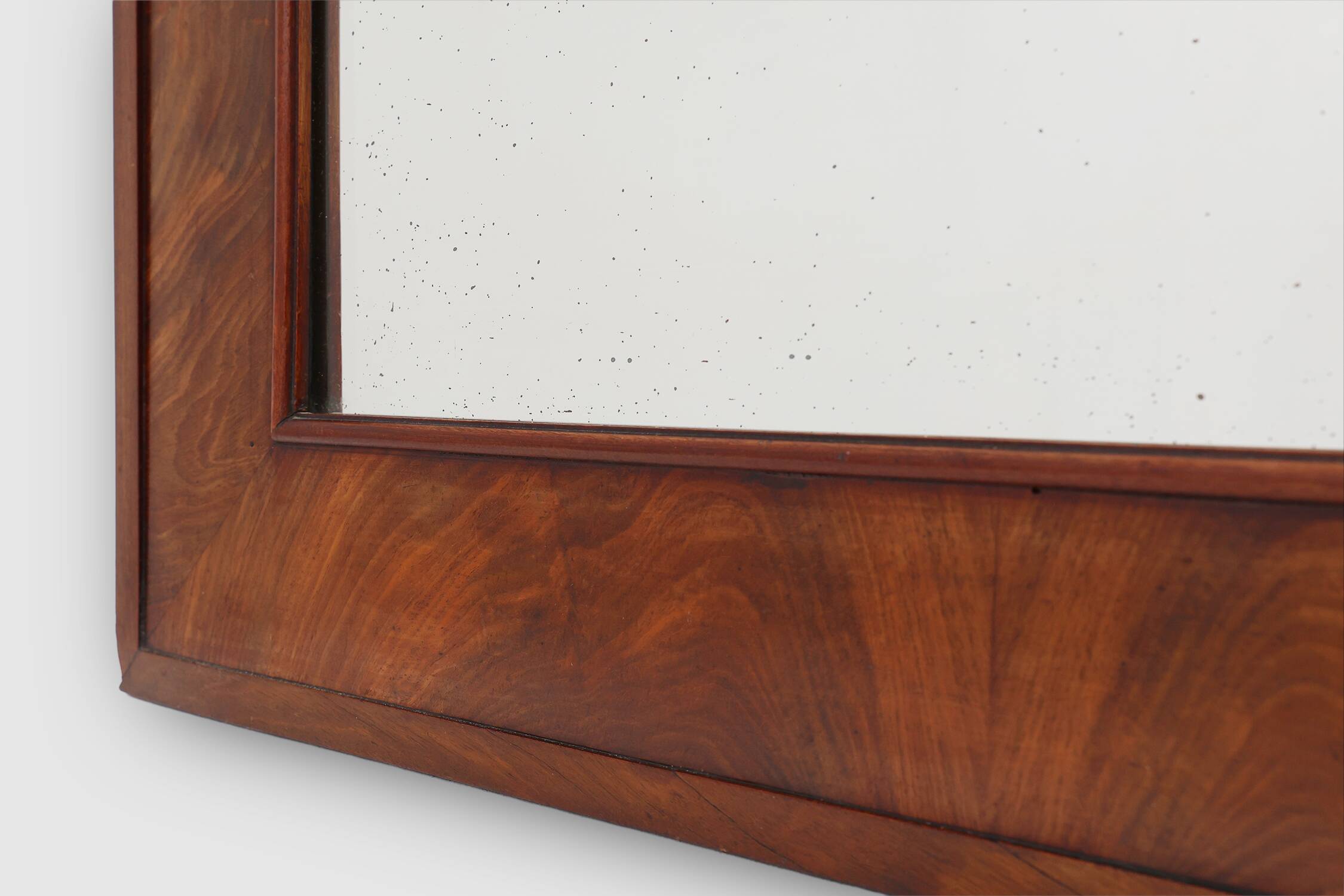 Antique rectangular walnut wall mirror, France ca. 1880