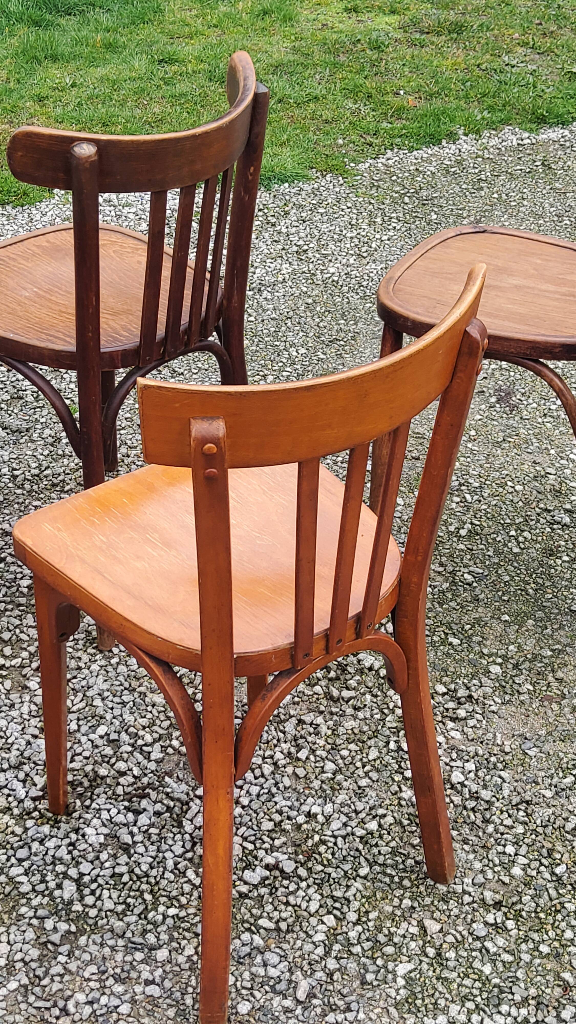 Set of 6 old bistro chairs Baumann and others