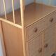 Shelf of the 70s in rattan and wicker wood