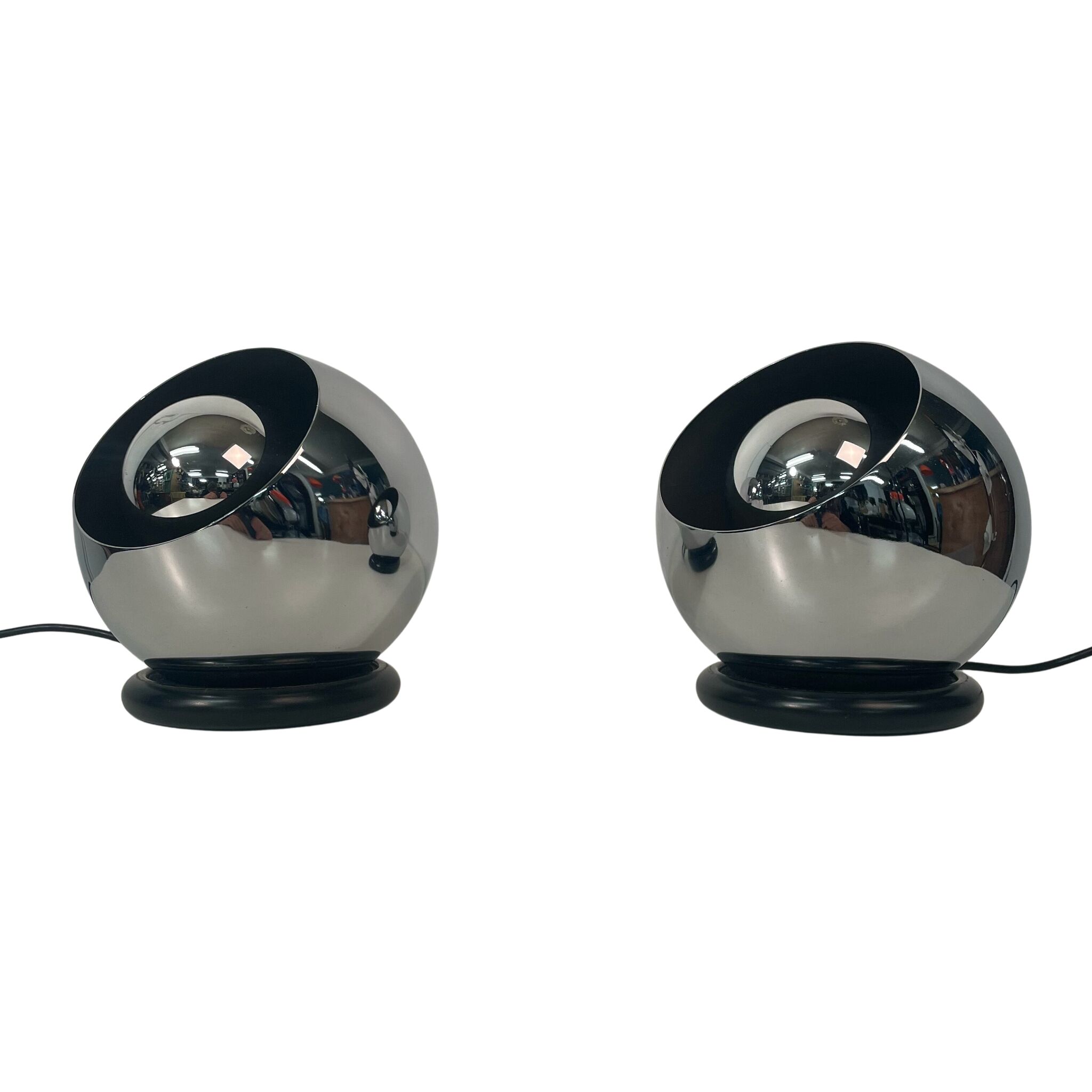 Pair of adjustable chrome lamps, Alta Lite Edition
