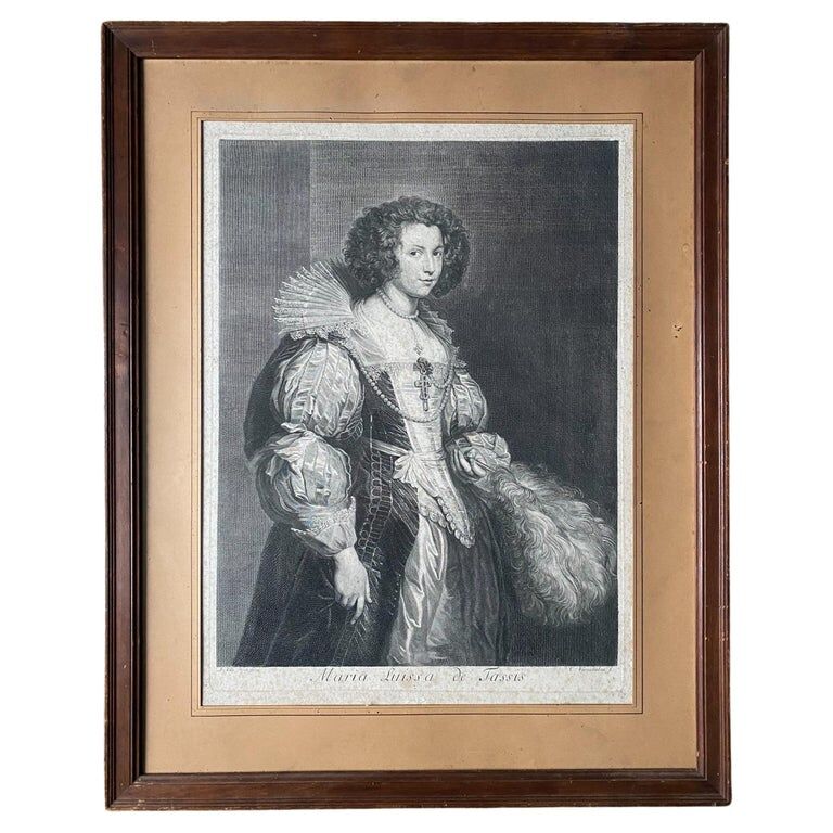 A. Van Dock, portrait of Maria Louissa De Tassis, engraving by C. Vermeulen, seventeenth century
