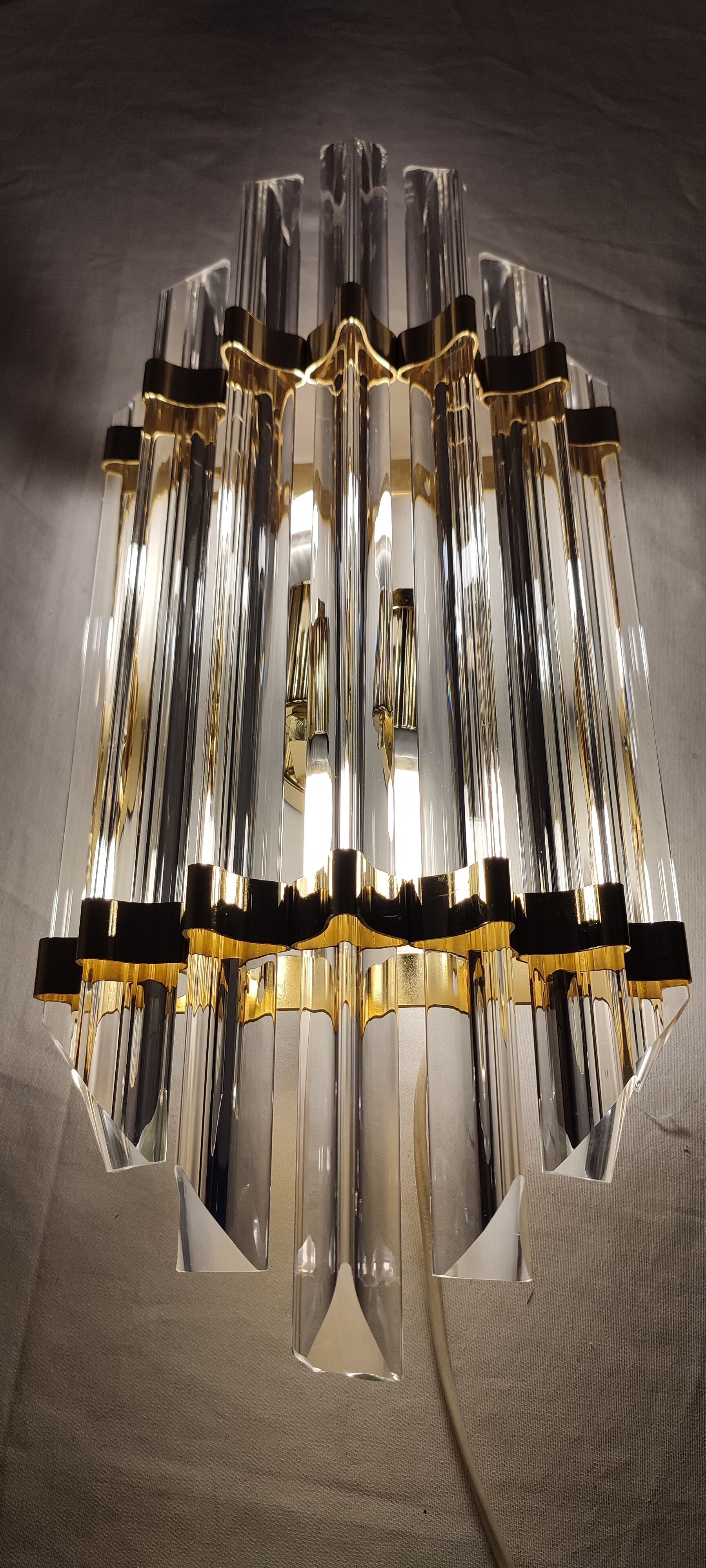 Wall lamp "Venini" of crystals. Italy, 1970s.