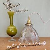 Vintage holophane glass lampshade pendant light