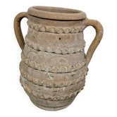 Terracotta jar with two handles, decorated with garlands.