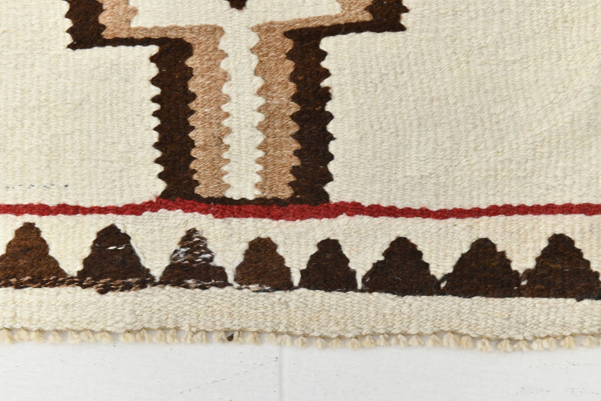 Tapis kilim vintage marron & beige
