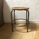 Pair of metal and rope stools