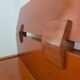 Pair of vintage bedside tables with high backrest in wood - 1970s