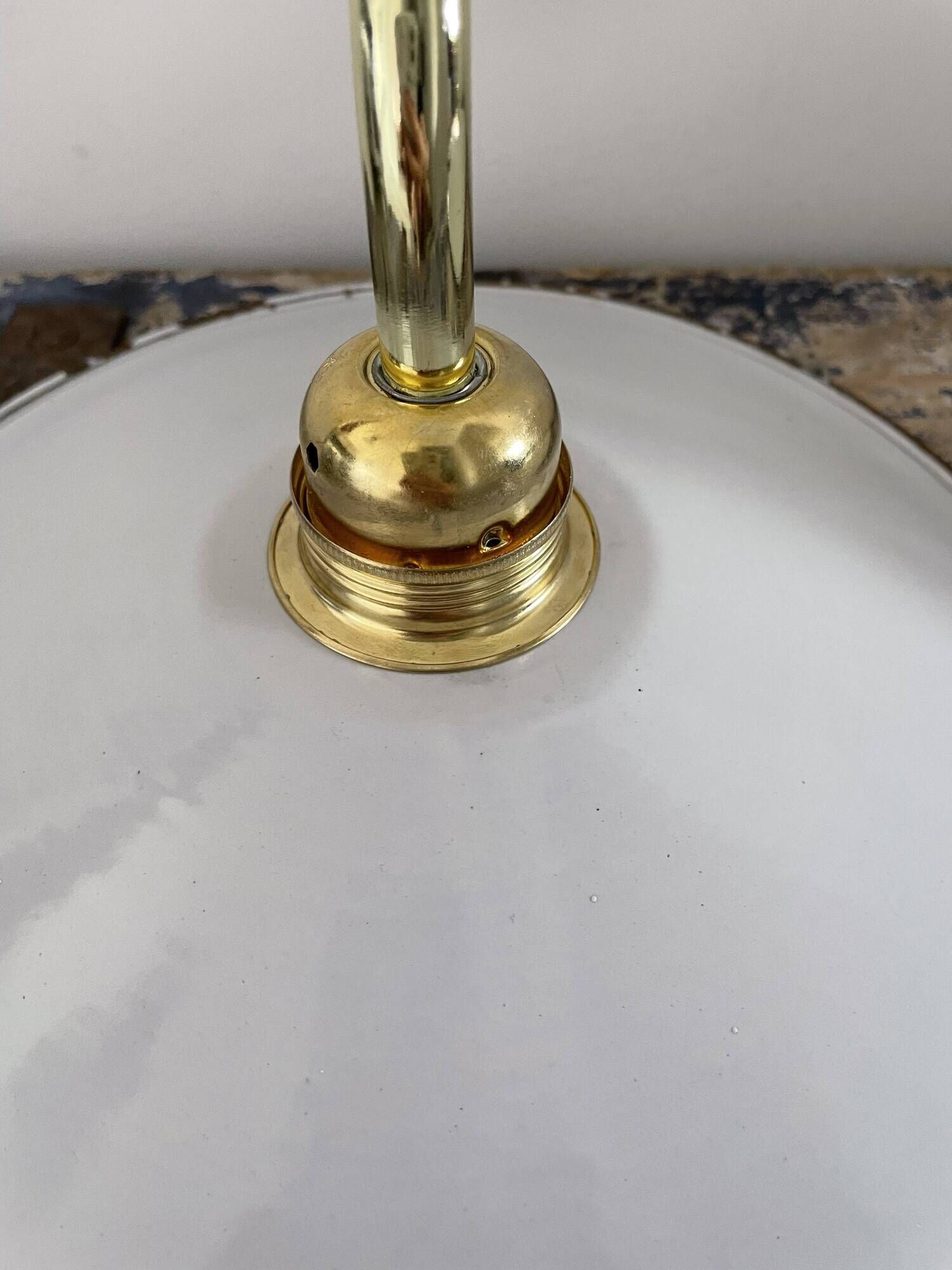 Pair of vintage wall lamps in enamelled sheet metal electrified to nine