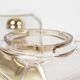 Pair of glass and brass wall lamps by Glashutte Limburg