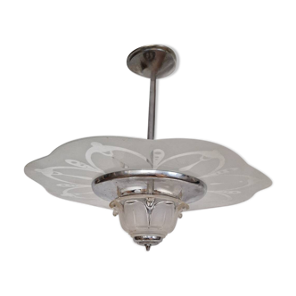Suspension en métal et verre, années 30