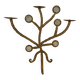 Candelabre en fer forgé et verre XXe