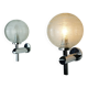 Pair of vintage wall lights structured glass and chrome 1970/80