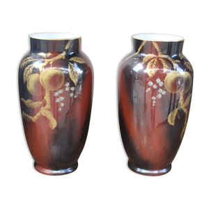 Paire de vases en opaline