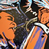 Jazz Screenprint - Musicians on Saxophone and Trumpet, Atelier Images, Paris (32 x 45 cm)