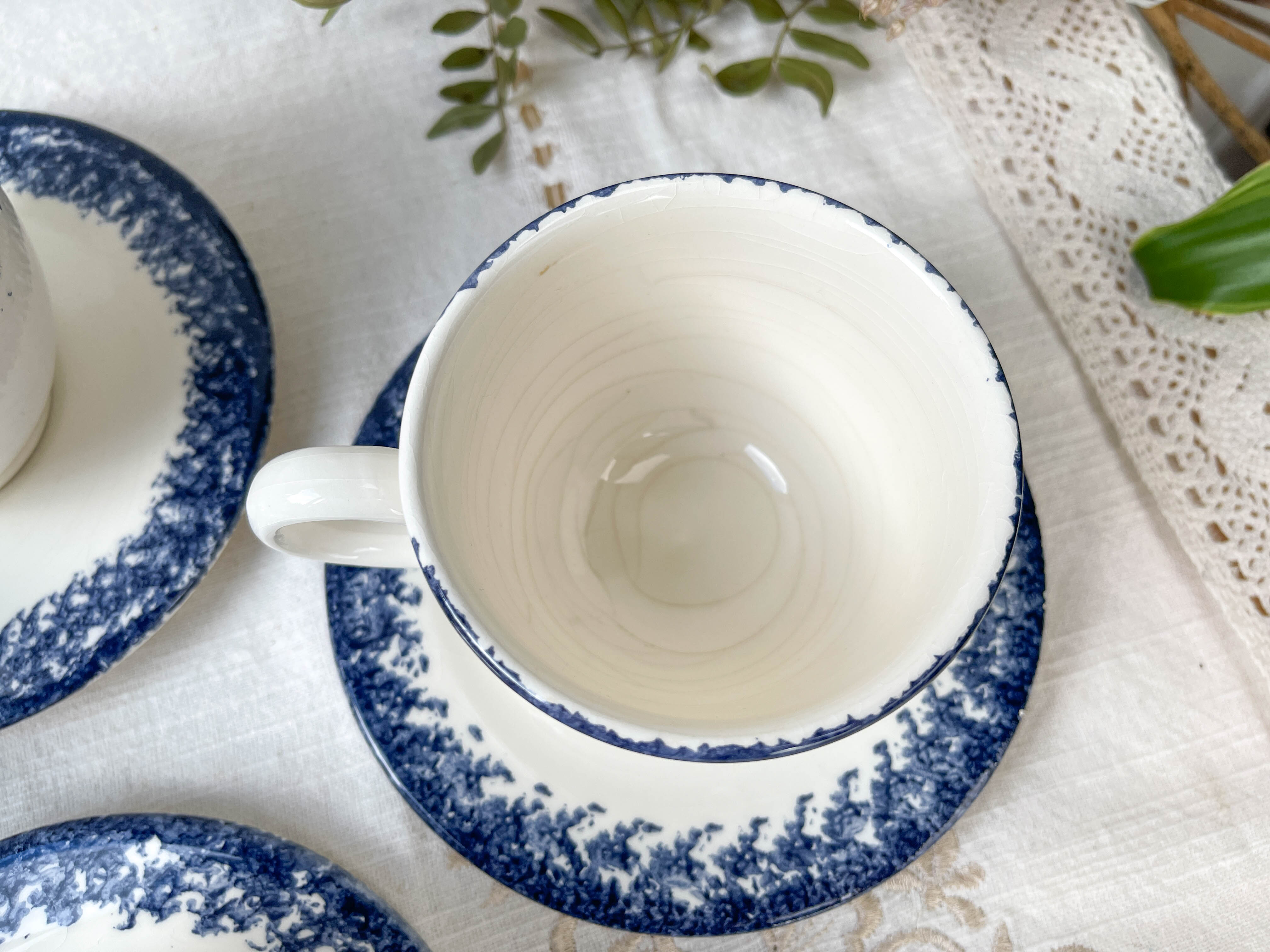 Set of 4 Italian porcelain coffee cups