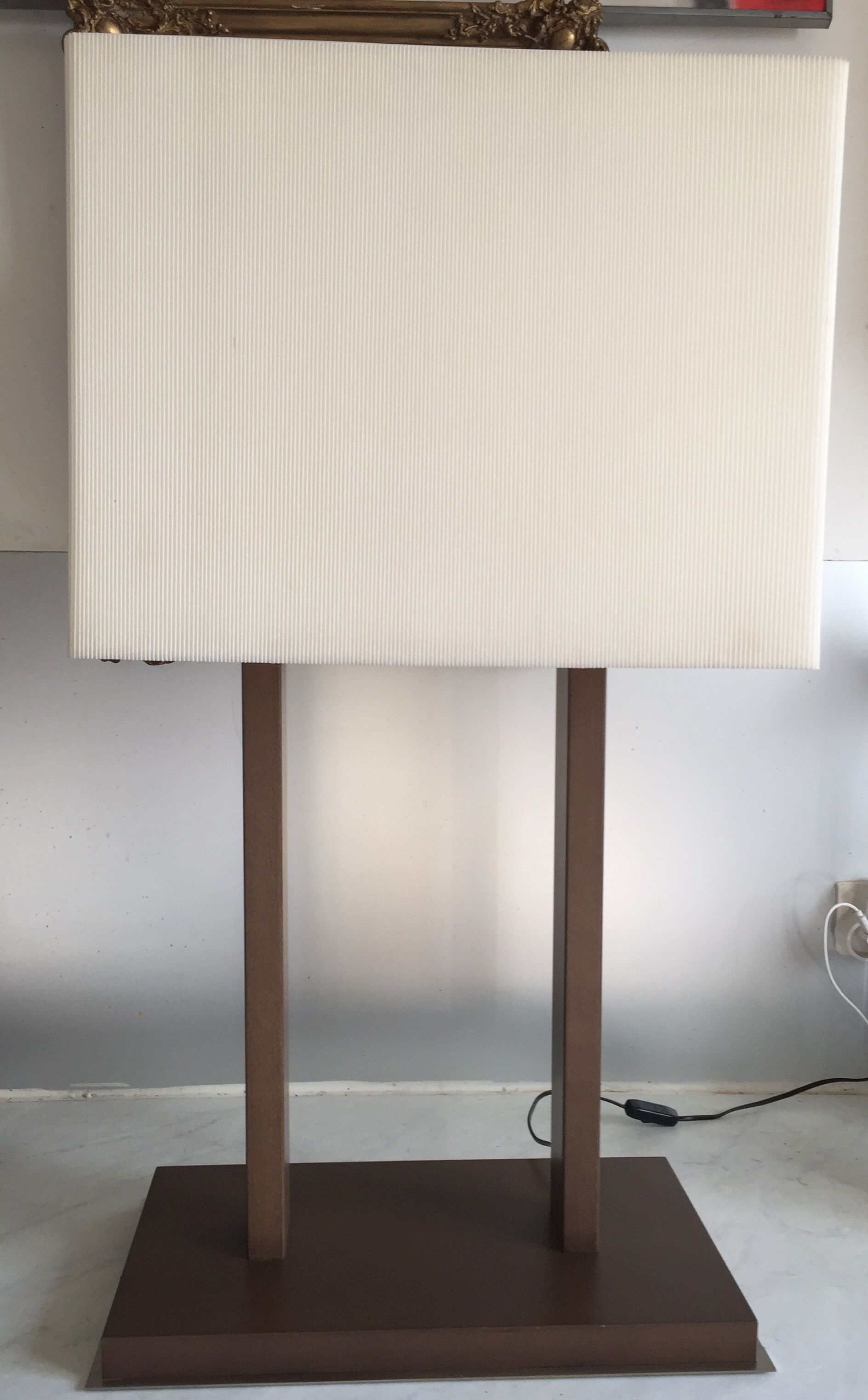Table Lamp mod. Altéa/Exotic Wood&Brushed Alu/Design by Natuzzi Italy c1990