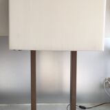 Lampe de table, bois exotique & alu brossé, design by natuzzi italy c1990