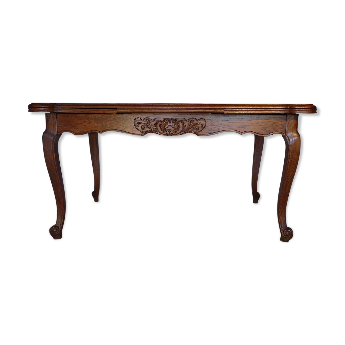 Extendable rectangular table with Italian extension cords