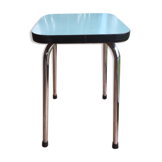 Special turquoise formica grid tabouret