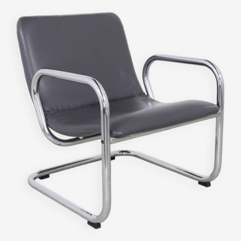 Fauteuil lounge à cadre tubulaire en chrome, 1970