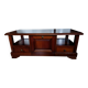 Louis Philippe style coffee table in cherry wood with large drawers.