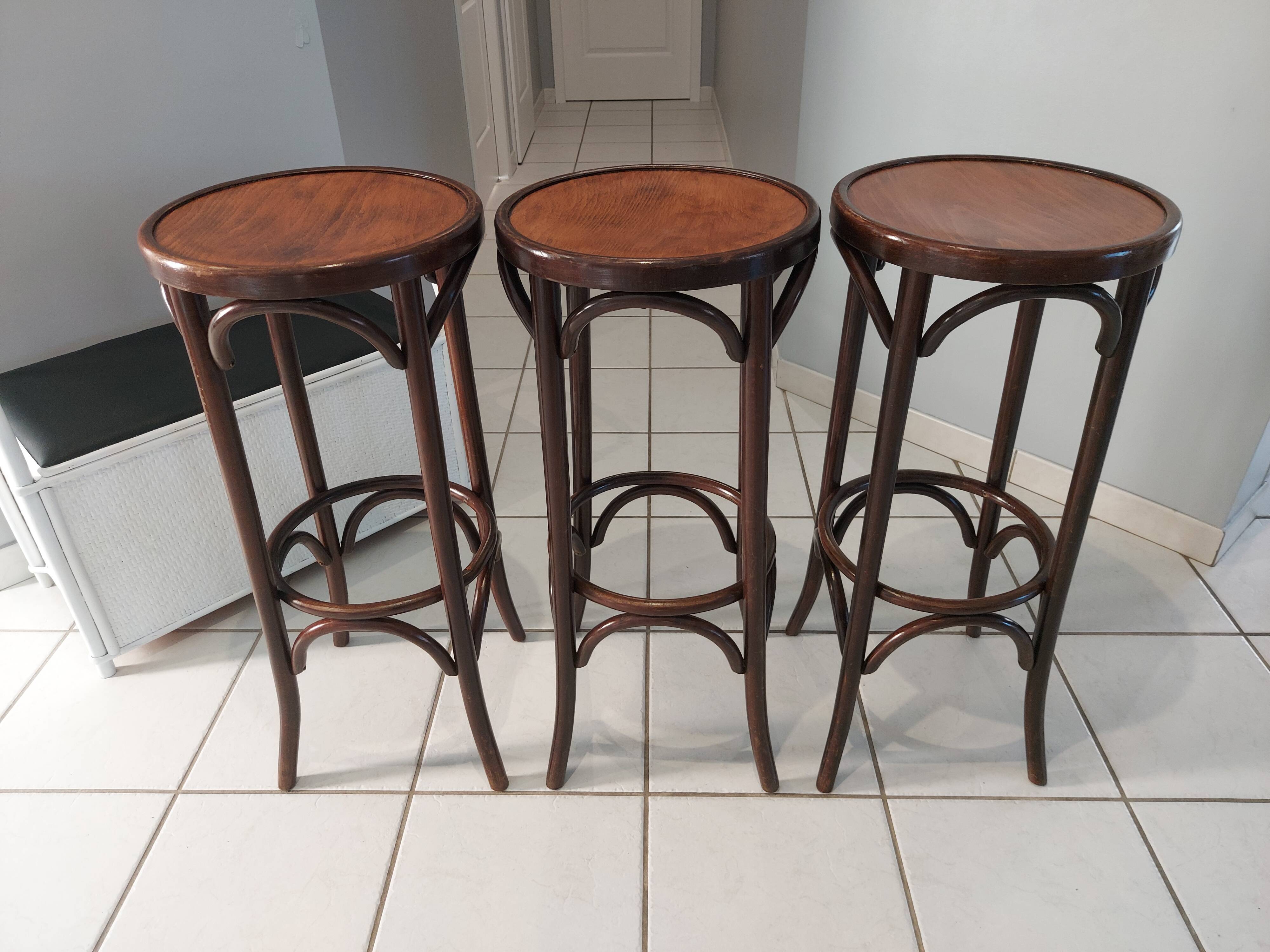 Lot 3 stools of bistrot bar vintage 1960s