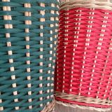 Braided rattan planters