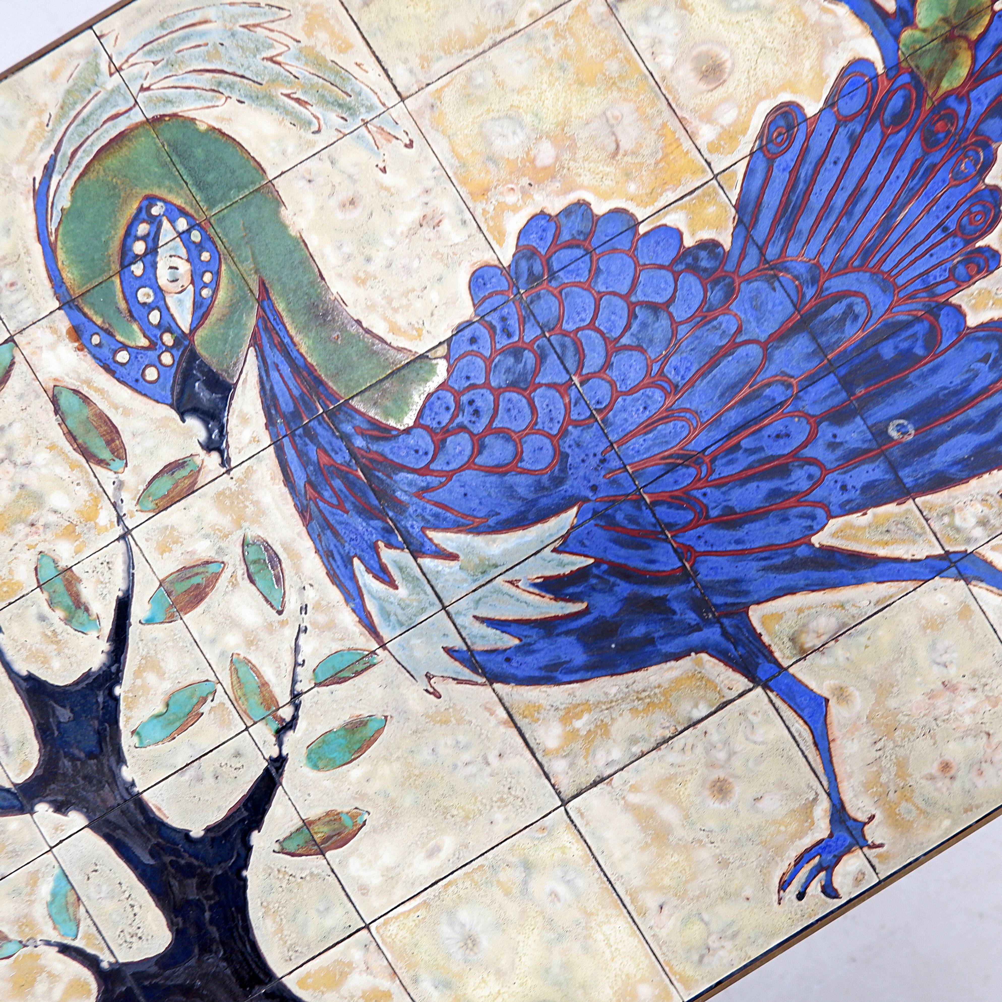 Coffee table with ceramics by Charles Emile Pinson, circa 1958.