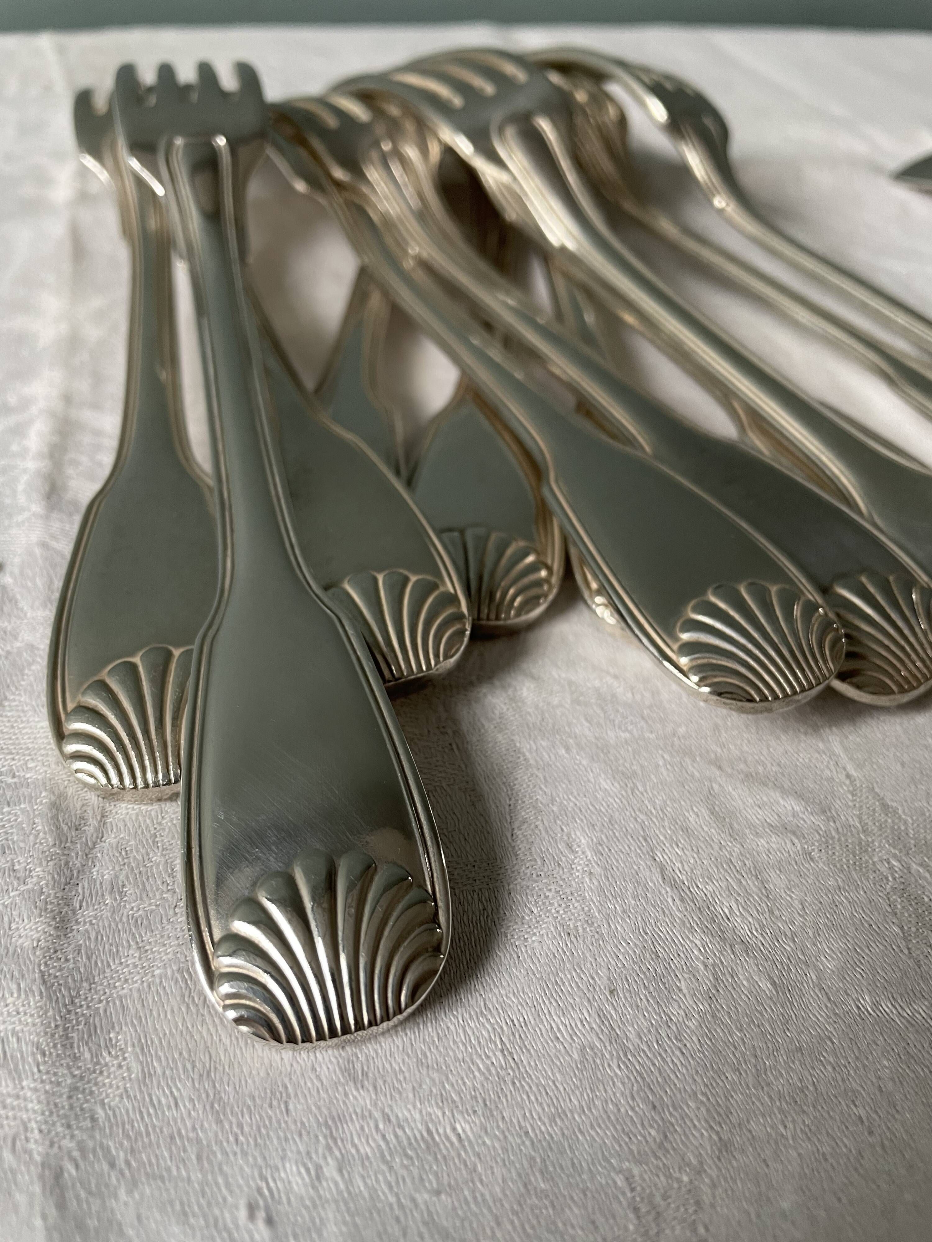 Ercuis housewife in silver metal 90gr of 24 pieces