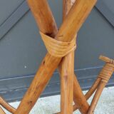 Petite table d appoint porte manteau vintage en rotin