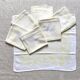 Serviettes de table vintage jaune et blanc
