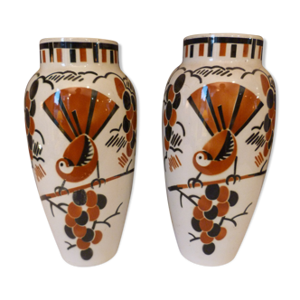 Pair of art deco vases