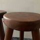 Pair of farmhouse stools in solid oak