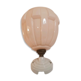 Wall light in pink glass and ceramic support