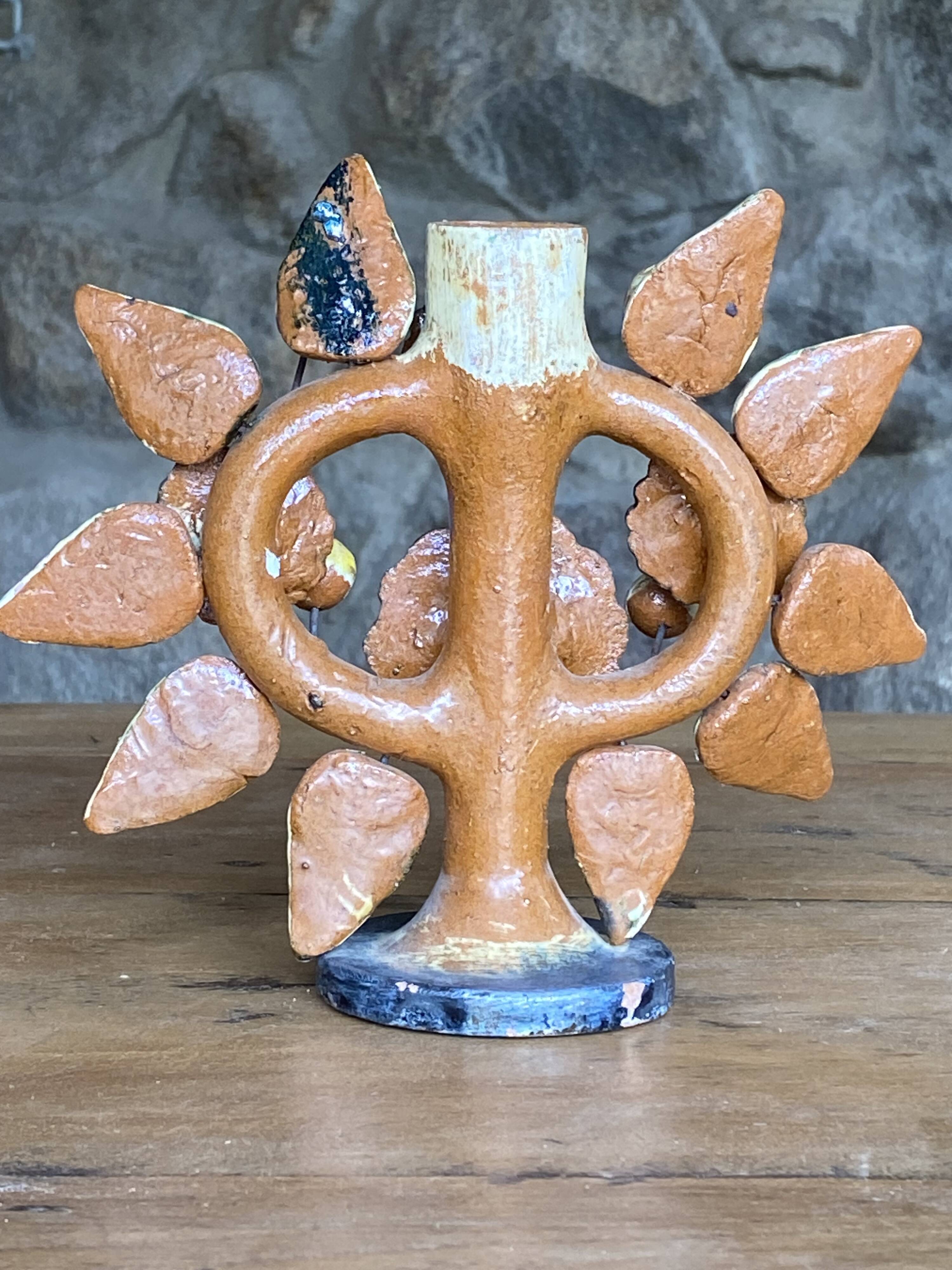 Aurelio FLORES, tree of life shaped candlestick