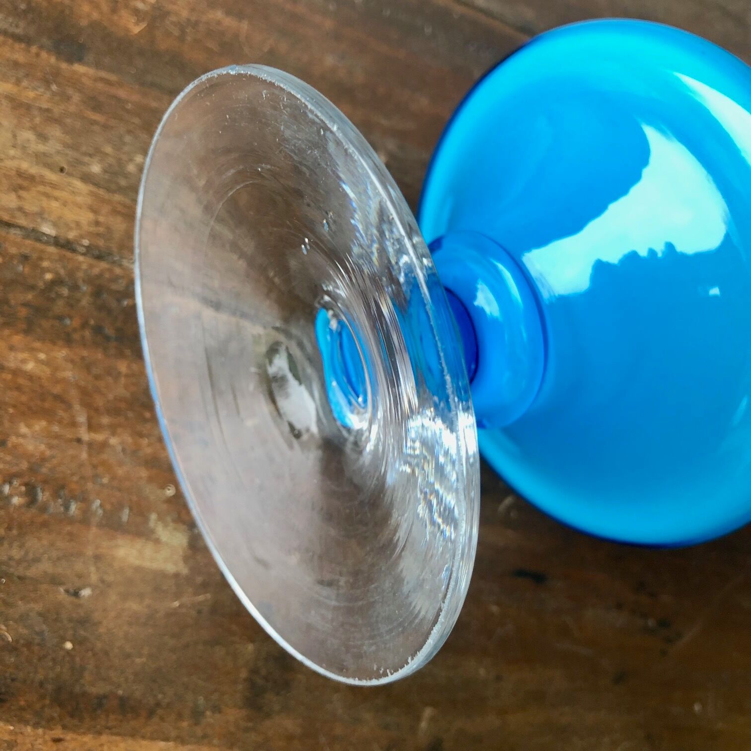 Blue opaline vase h37 cm