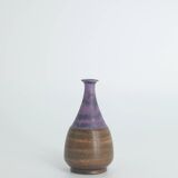 Small MidCentury Swedish Modern Collectible Brown & Purple Stoneware Vases by Gunnar Borg , Set of 4