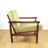 Stobrawa wooden armchair brown vintage olive - Bączyk - 2 pieces available