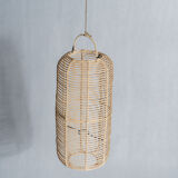 Large lantern-shaped rattan pendant lamp H50 D24
