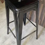 Genuine TOLIX H75 industrial high bar stool stackable black