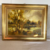 Landscape of Sologne signed Jean Navarre