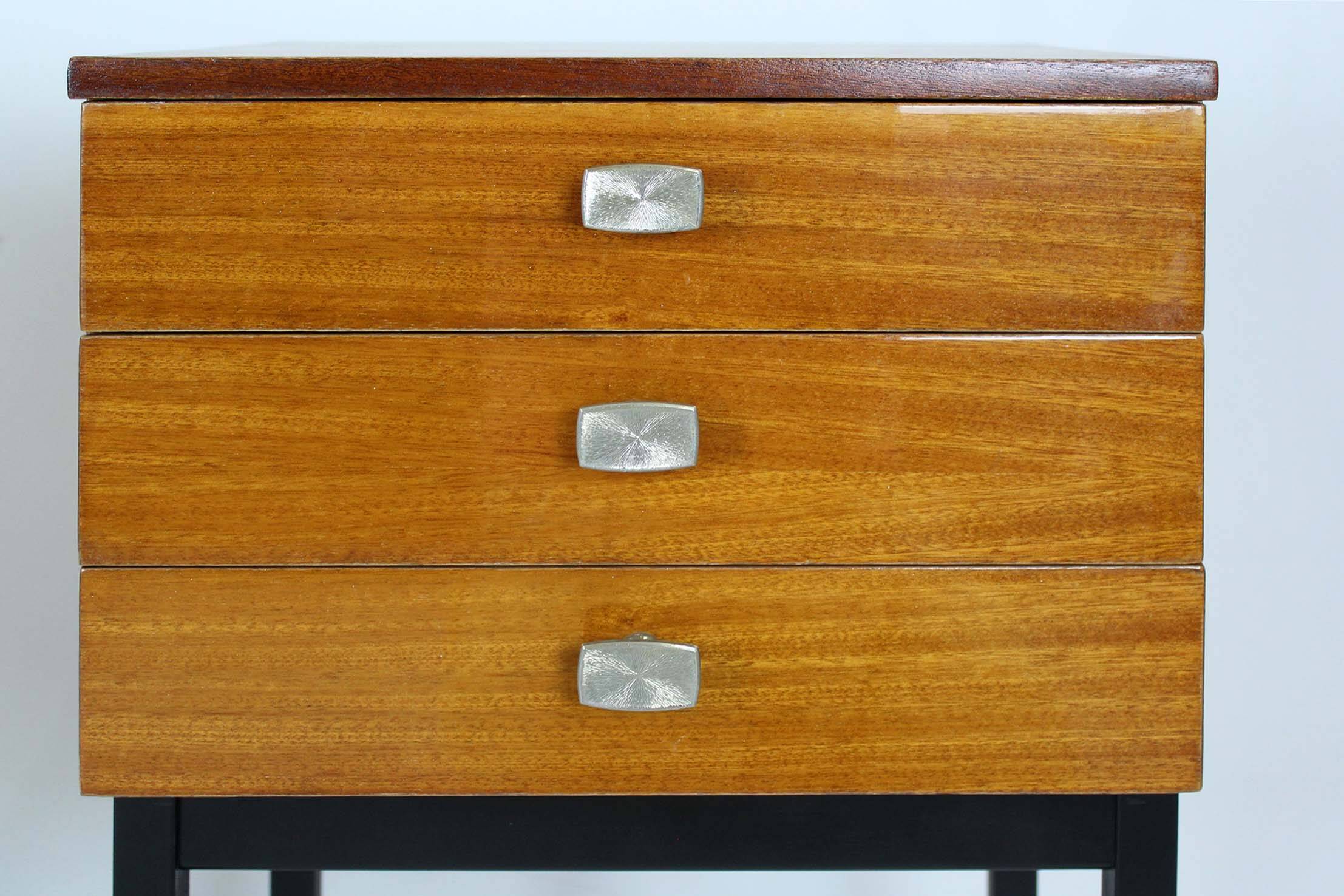 Mid-Century Modern Czechoslovakian Mahogany Nightstands by Up Závody, 1970s