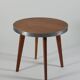 Vintage metal and teak side table from the 1950s.