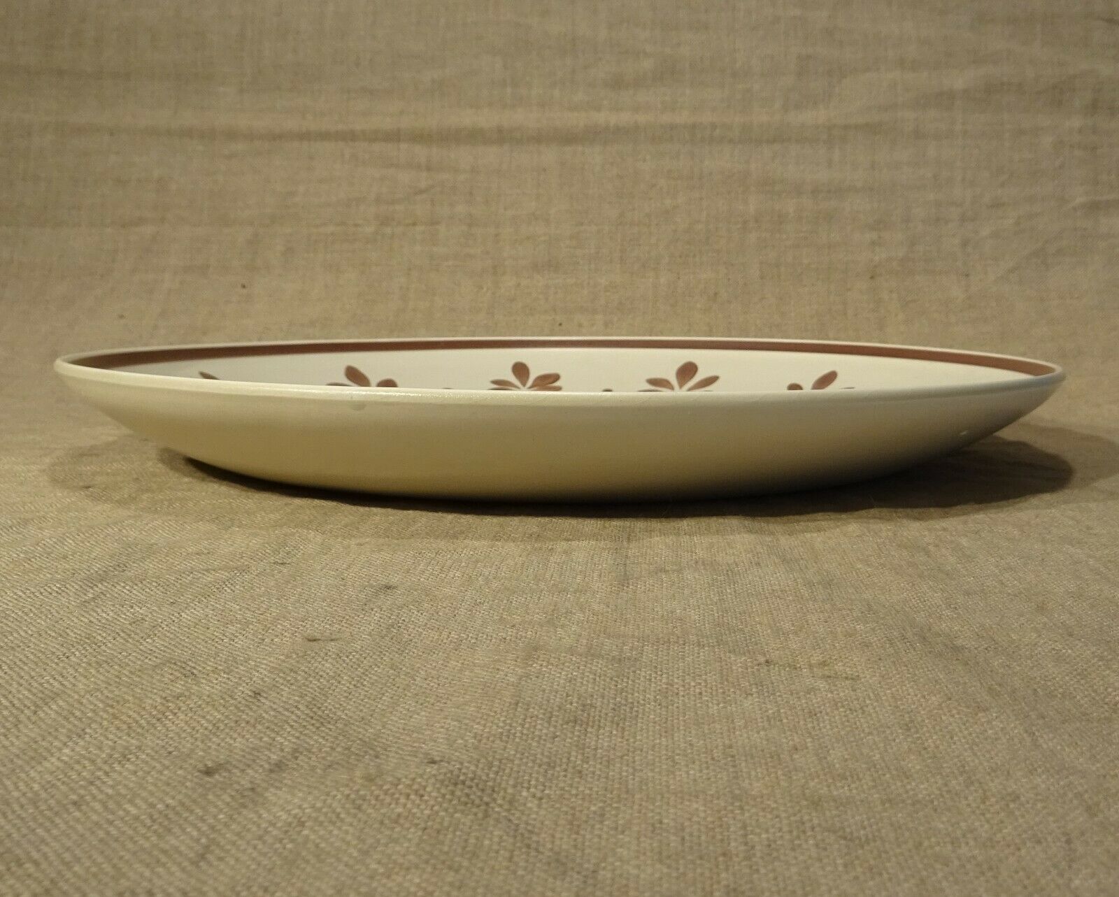 Round dish earthenware Salins decoration Jurançon hand painted vintage