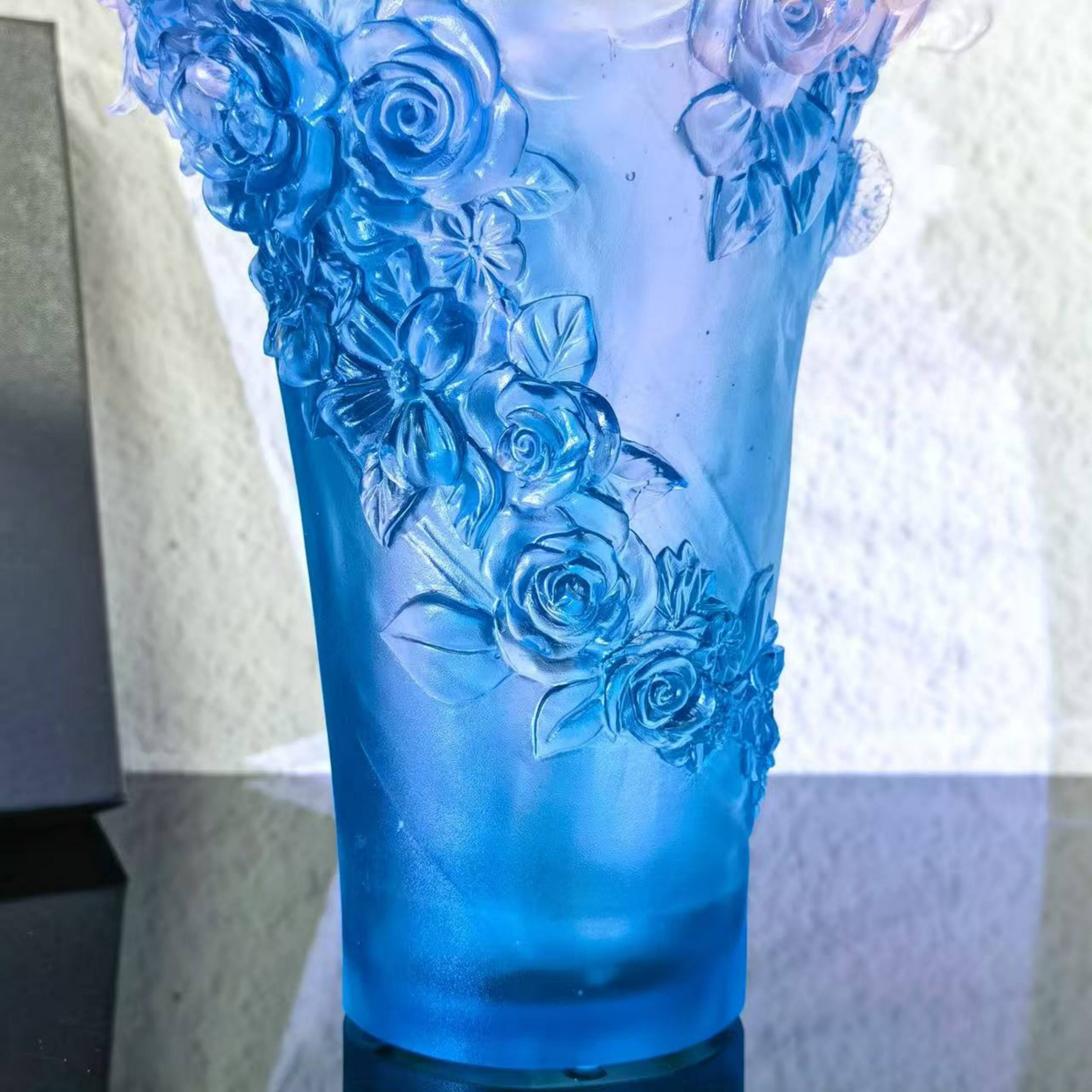 "Sweet Garden" vase, H 28 cm by Daum