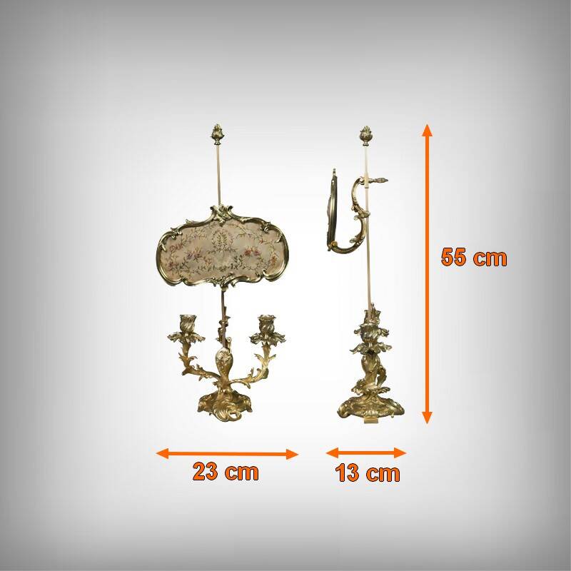Chandelier à écran en bronze doré, style Louis XV – Milieu XIXe